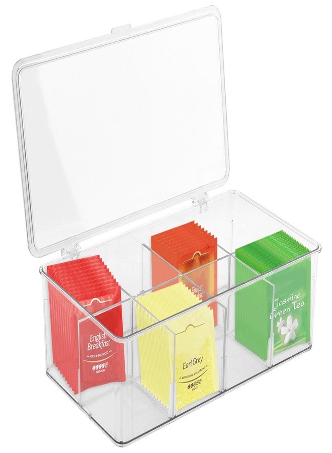 QWLWBU Clear Tea Bag Organizer,Stackable Tea Bag Storage Organizer with Lid,Dresser Organizers Drawer Organzier with Removable Dividers,Multi-Functional Kitchen Organizer,Home organizer - Image 1